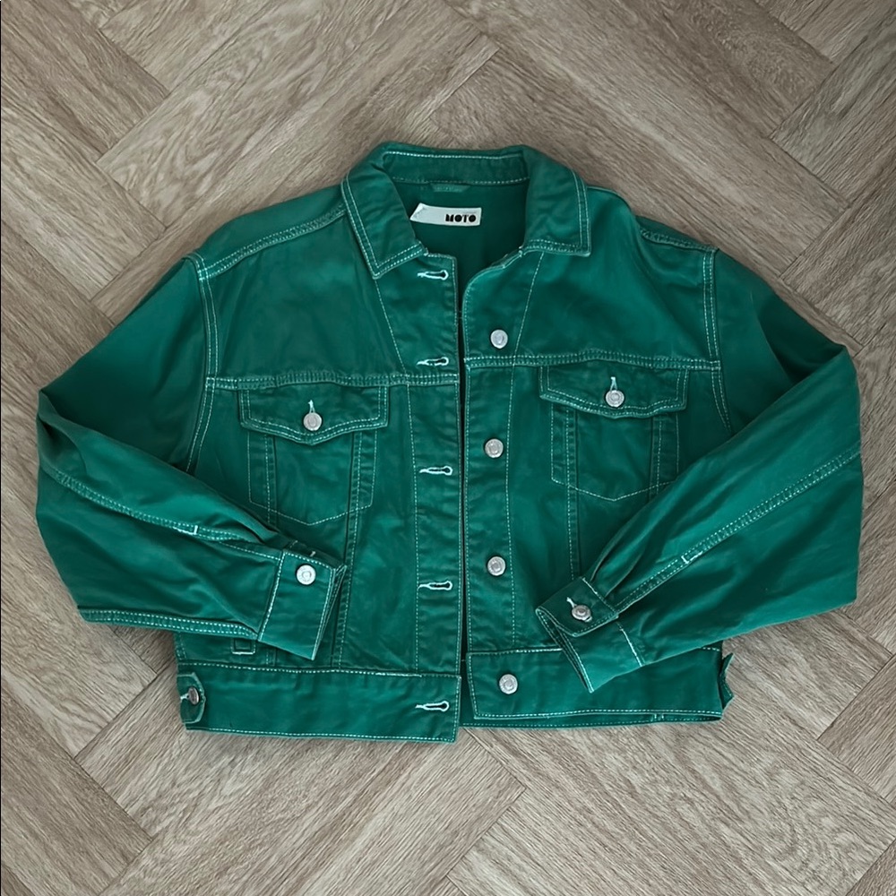 MOTO Green Jean Jacket